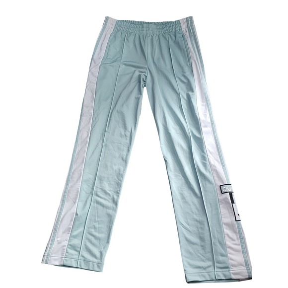 Adidas Track Pants Mint Green White Stripe Spell Out Logo Casual Athleisure - Picture 1 of 6